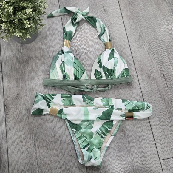 Green and White Camouflage Bikini - Picture 3 of 9